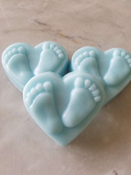 Baby Shower Heart Foot Print Soap Favors Set of 12 - The Lovely Gift Co