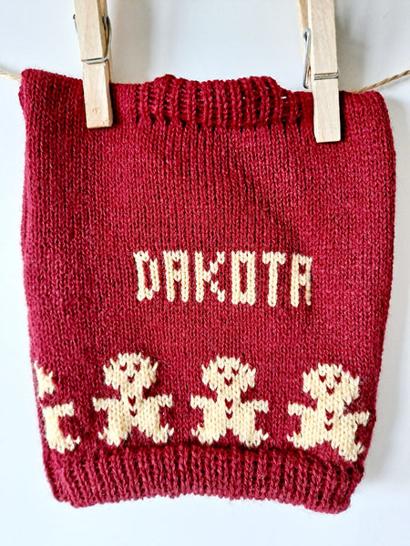 Personalized Dog Knit with Holiday Trim in your choice of color, Ugly Christmas Dog Sweater - The Lovely Gift Co