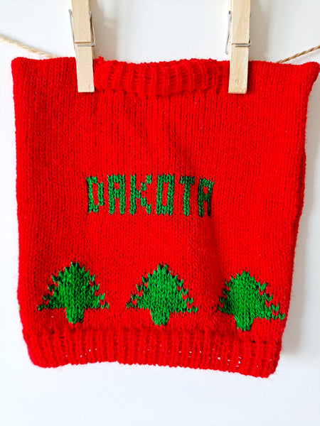 Personalized Dog Knit with Holiday Trim in your choice of color, Ugly Christmas Dog Sweater - The Lovely Gift Co