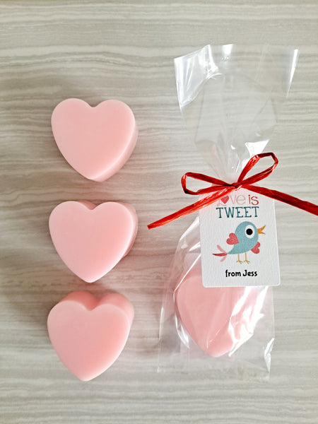 Kids Heart Soap Valentine's Day School Class Party Favors, Set of 12 - The Lovely Gift Co