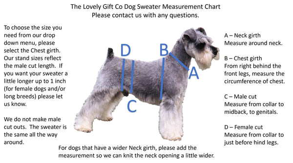 Personalized Dog Knit with Holiday Trim in your choice of color, Ugly Christmas Dog Sweater - The Lovely Gift Co