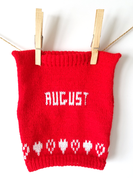Personalized Dog Sweater with Hearts in your choice of color - The Lovely Gift Co