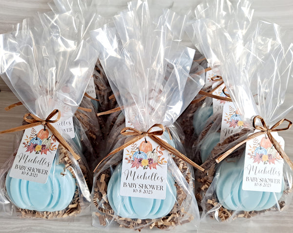 Rustic Pumpkin Soap Favors for Bridal Showers, Weddings, Baby Showers Set of 12 - The Lovely Gift Co