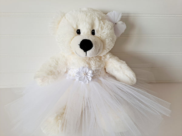 Tutu Teddy Bear, Off-White Small 10inch Bear - The Lovely Gift Co