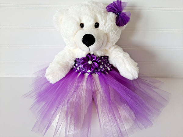 Tutu Teddy Bear, Off-White Small 10inch Bear - The Lovely Gift Co