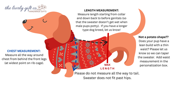 Monogram Dog Sweater in your choice of colors - The Lovely Gift Co