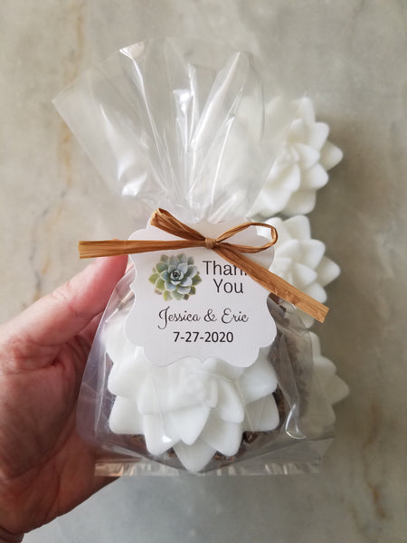 Succulent Soap Wedding Favors Set of 12 - The Lovely Gift Co