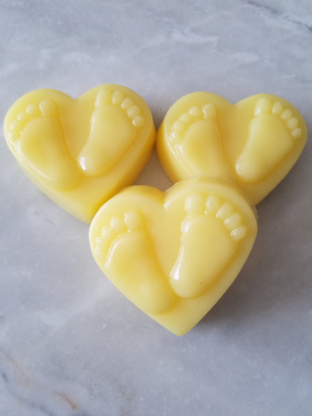 Bulk Pack DIY Baby Shower Heart Foot Print Soap Set of 12 - The Lovely Gift Co