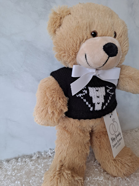 Tuxedo Teddy Bear, Light Brown Small 10inch Bear - The Lovely Gift Co