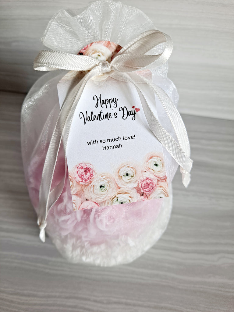 Pink Rose Soap Gift Set with Personalized Gift Tag - The Lovely Gift Co