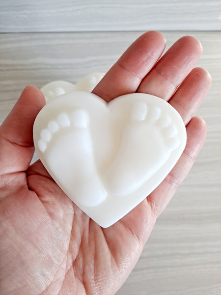 Baby Shower Heart Foot Print Soap Favors Set of 12 - The Lovely Gift Co