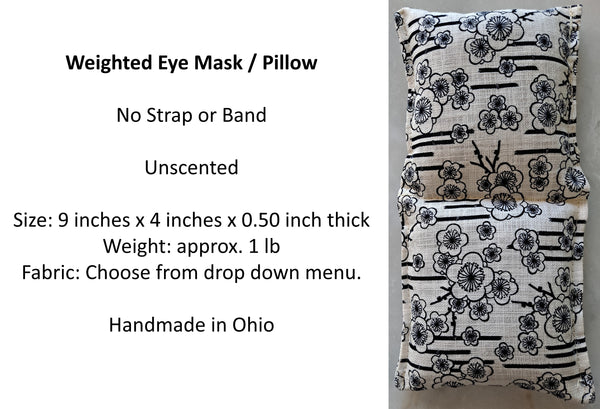 Weighted Eye Mask without Strap, Unscented Migraine Headache Eye Pillow, Yoga Nidra, Yoga Savasana - The Lovely Gift Co