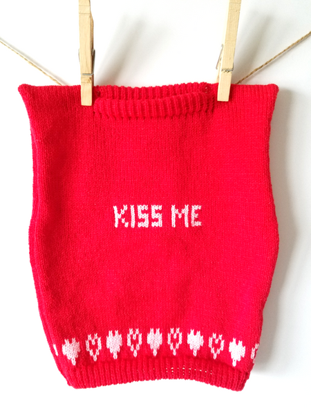 Personalized Dog Sweater with Hearts in your choice of color - The Lovely Gift Co