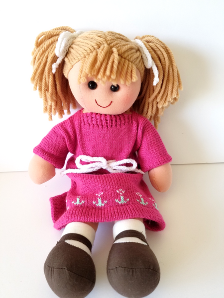 Kids Personalized Light Brown Hair Rag Doll - The Lovely Gift Co